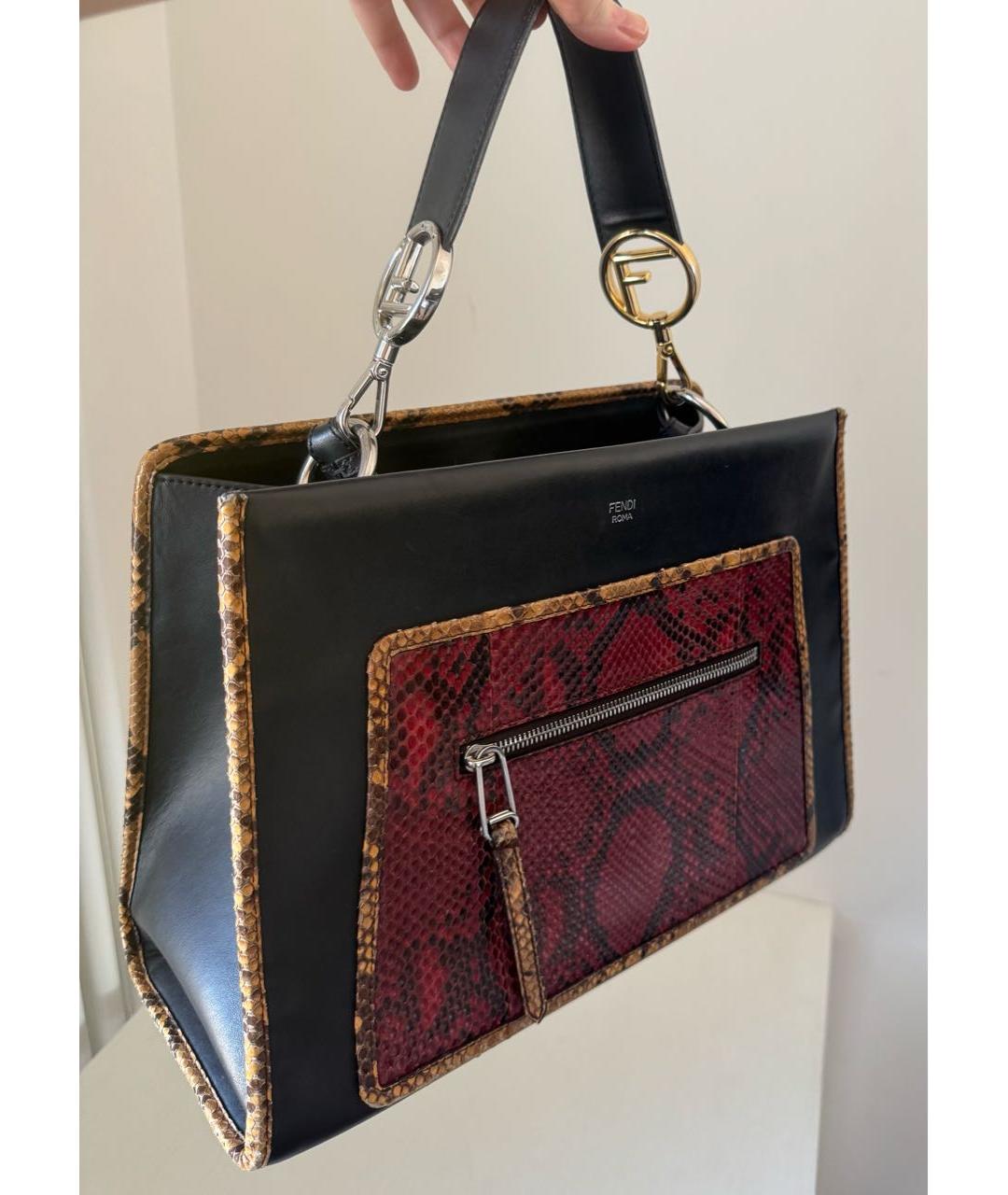FENDI Черная кожаная сумка через плечо, фото 2
