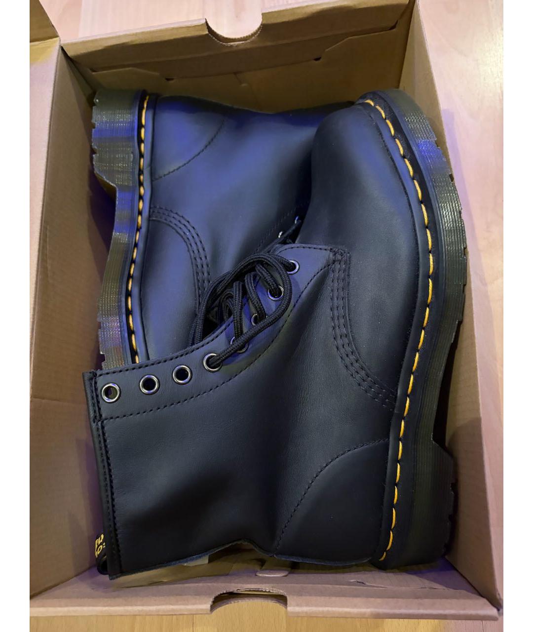 DR. MARTENS Черные кожаные высокие ботинки, фото 3