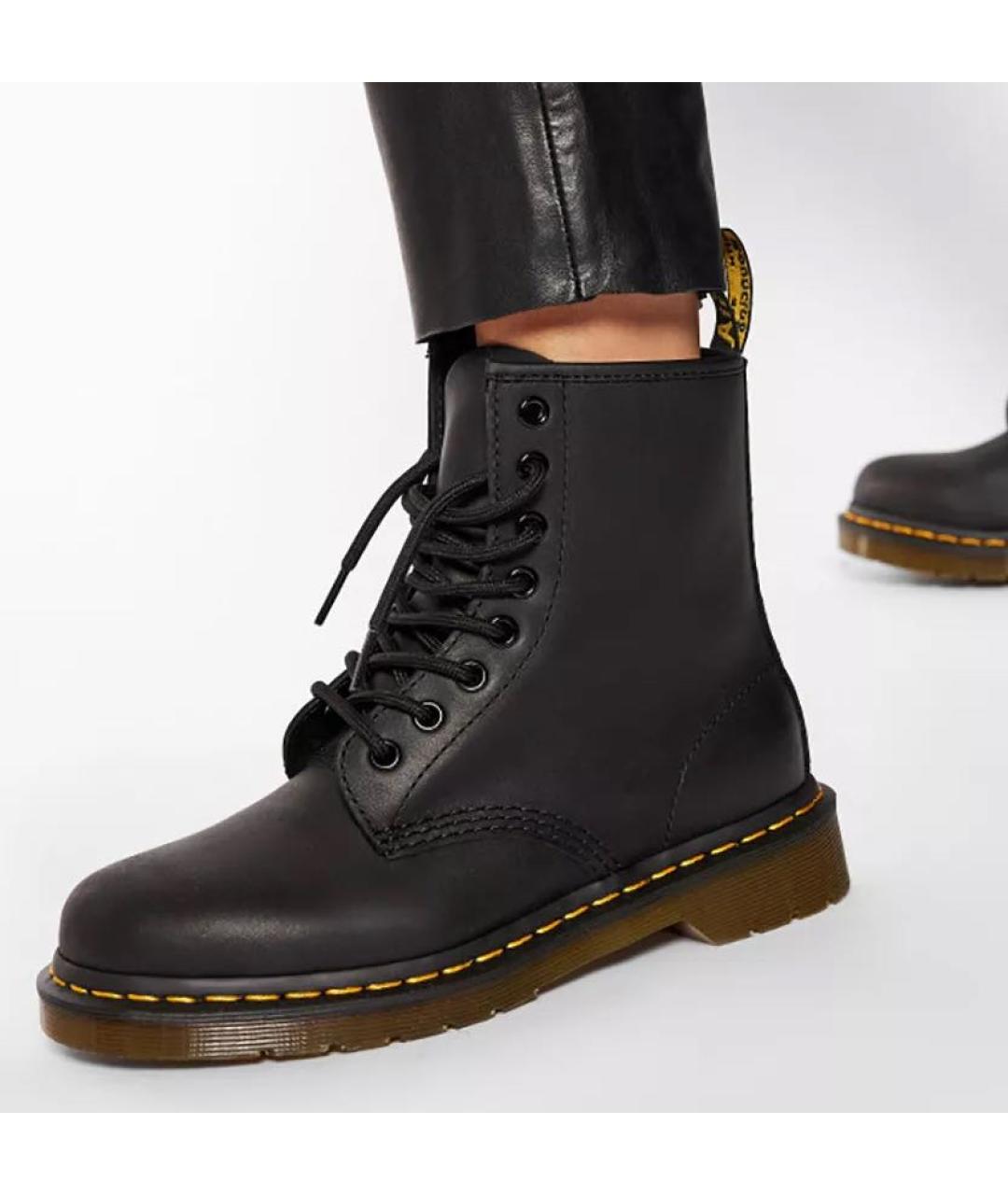 DR. MARTENS Черные кожаные высокие ботинки, фото 6