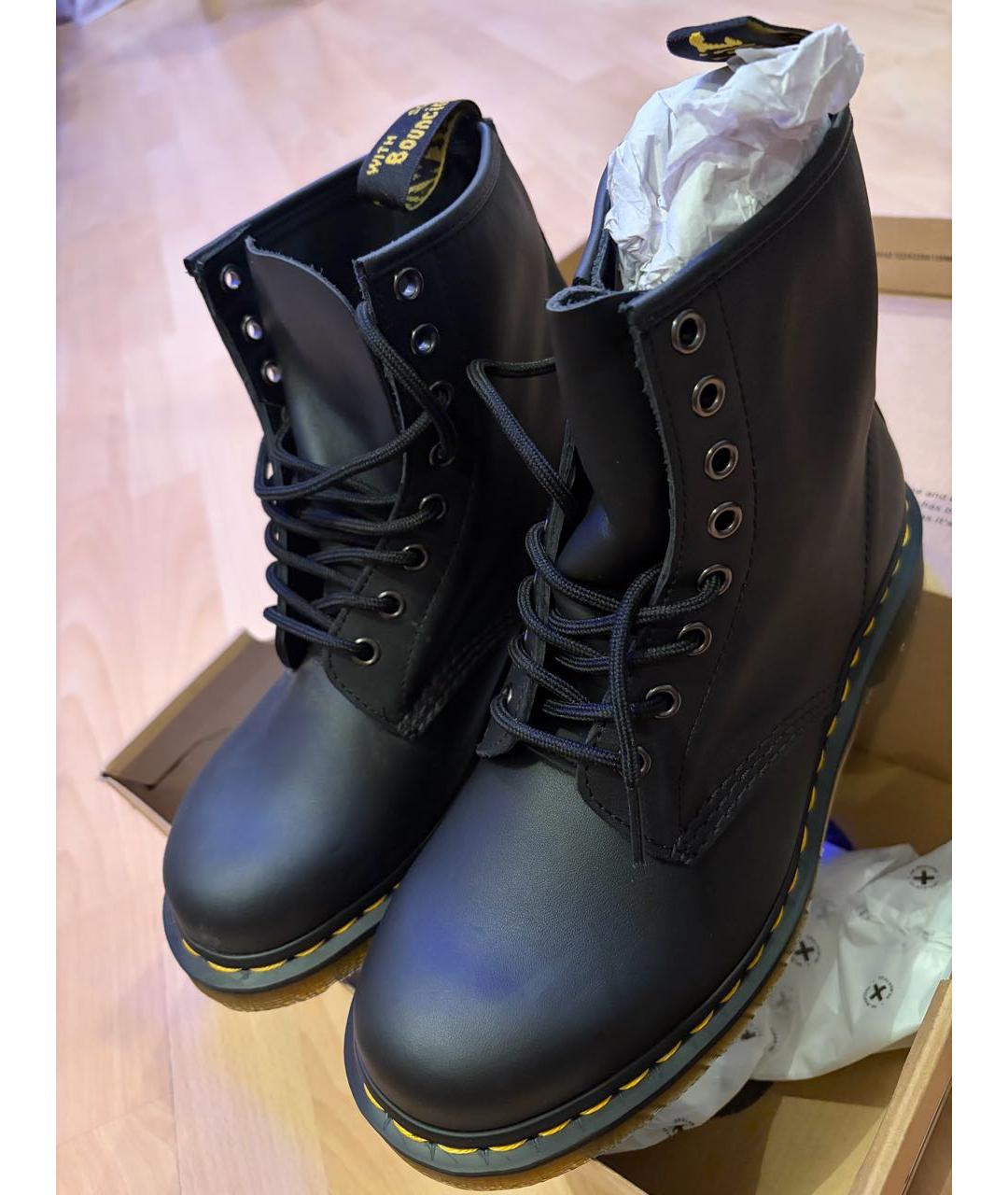 DR. MARTENS Черные кожаные высокие ботинки, фото 5