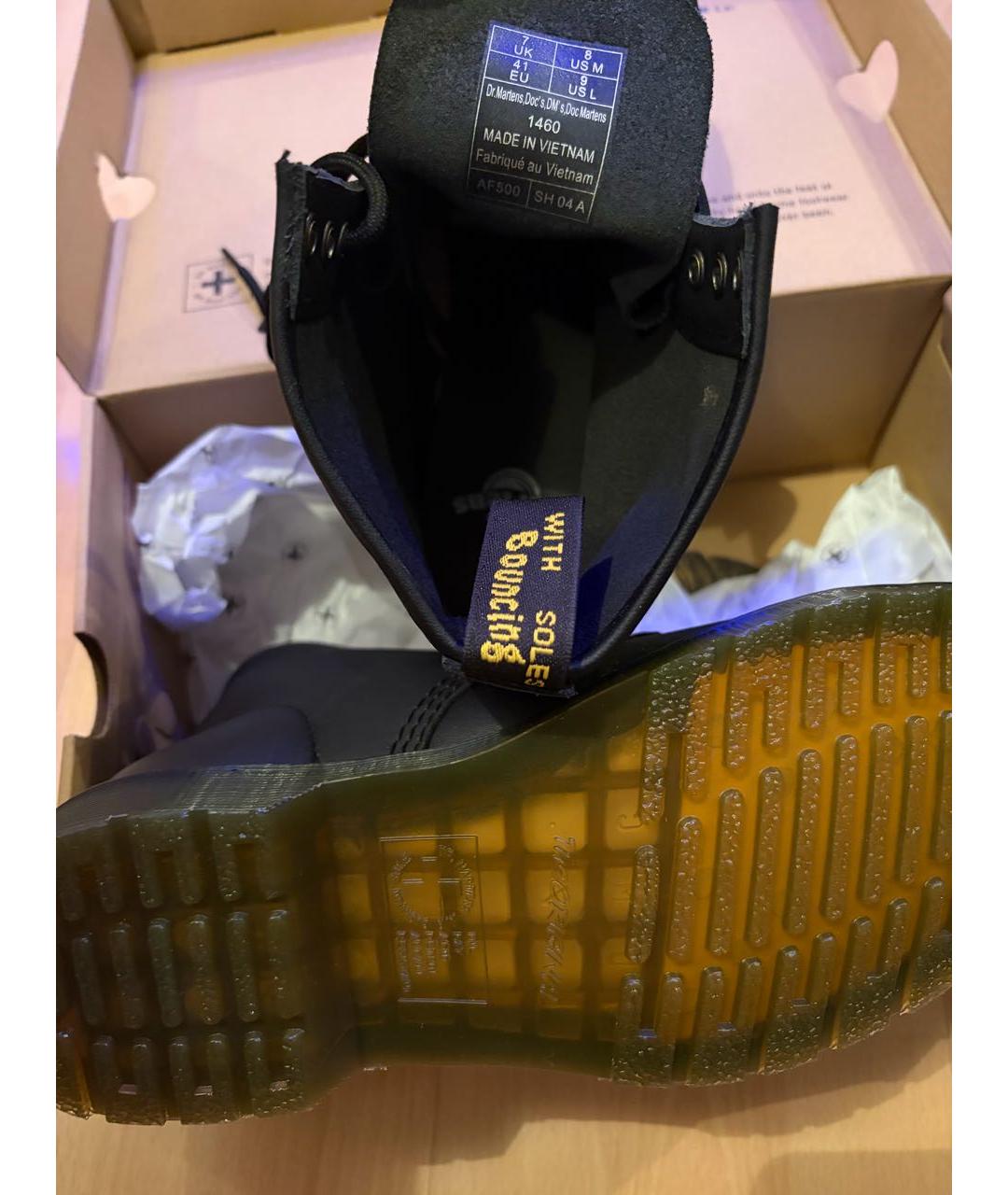 DR. MARTENS Черные кожаные высокие ботинки, фото 4