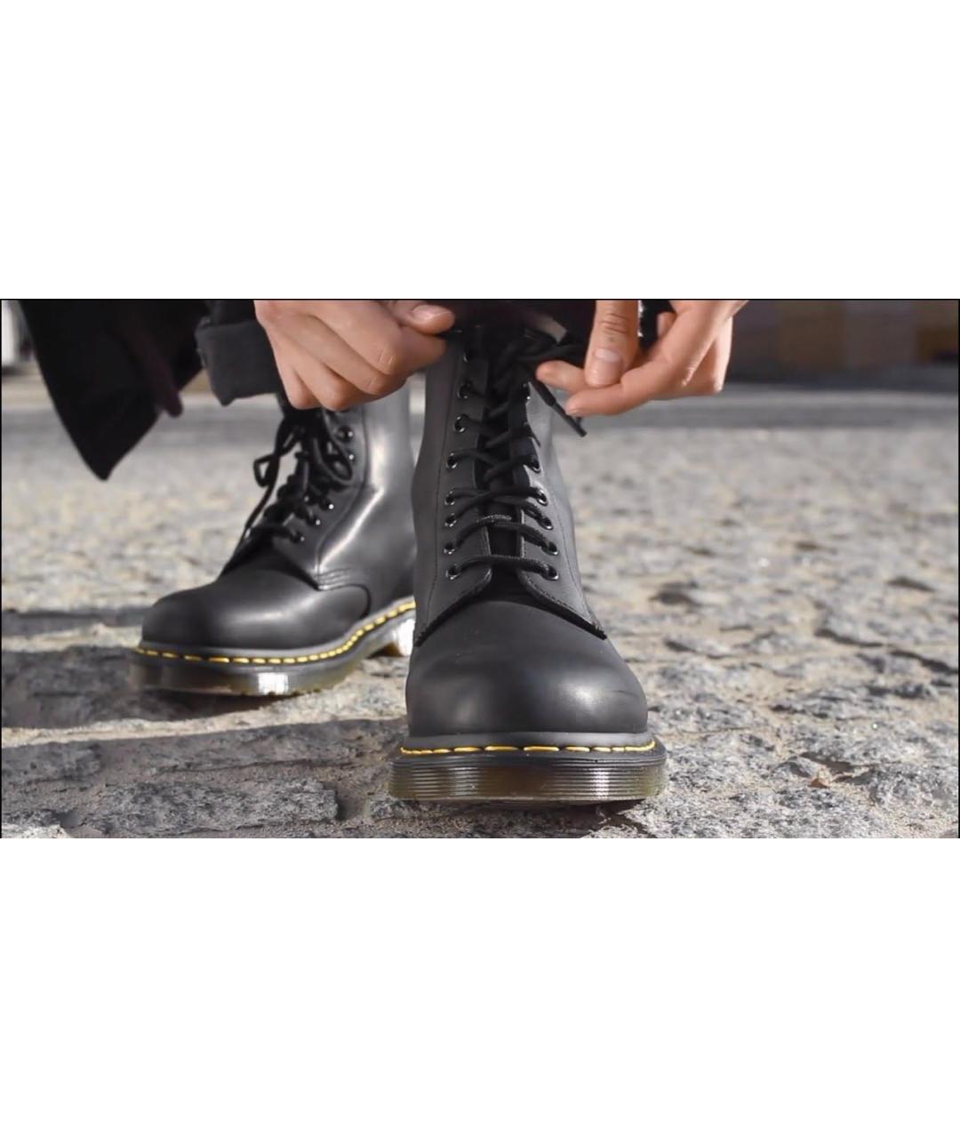 DR. MARTENS Черные кожаные высокие ботинки, фото 7