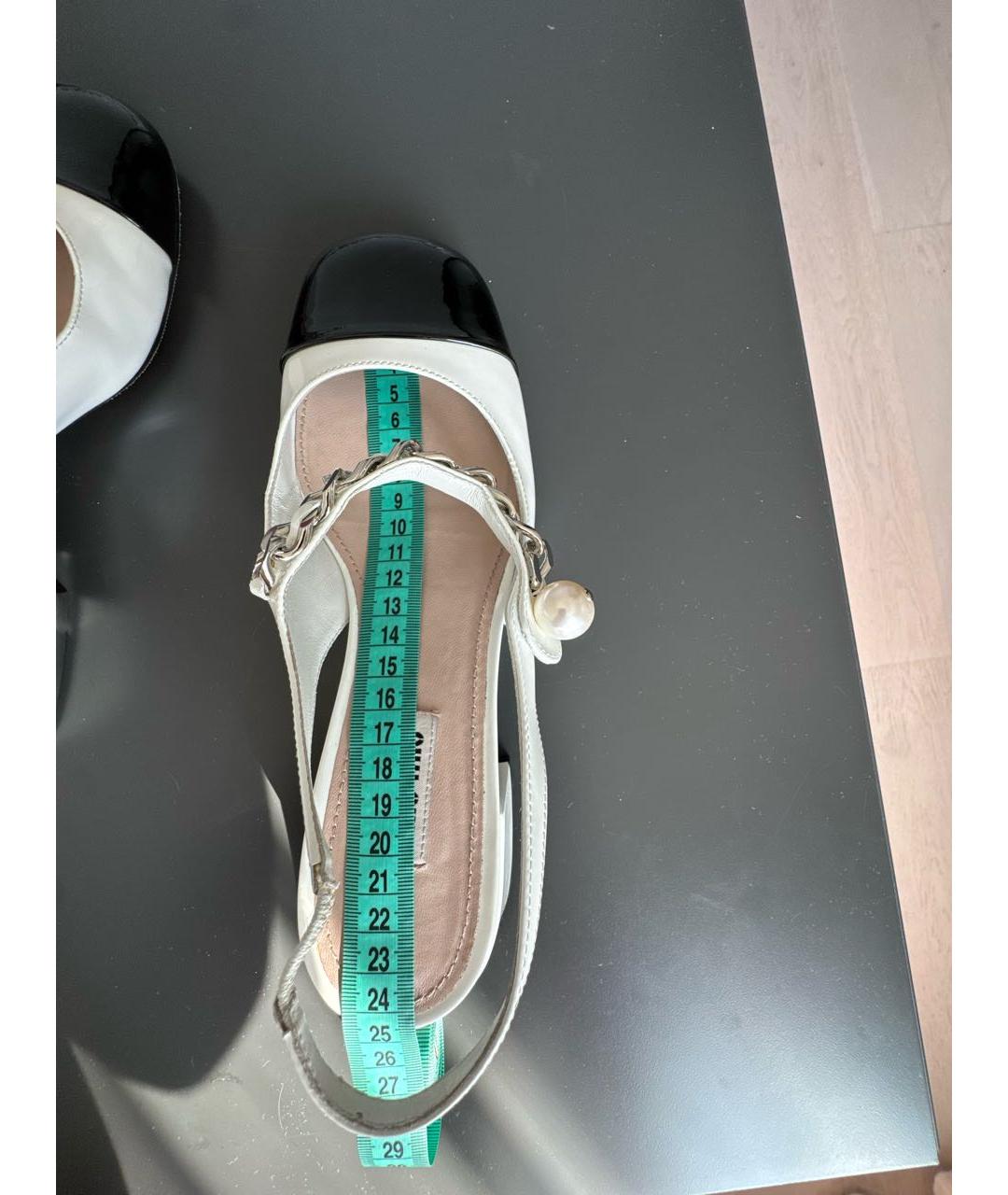 MIU MIU Белые туфли из лакированной кожи, фото 8