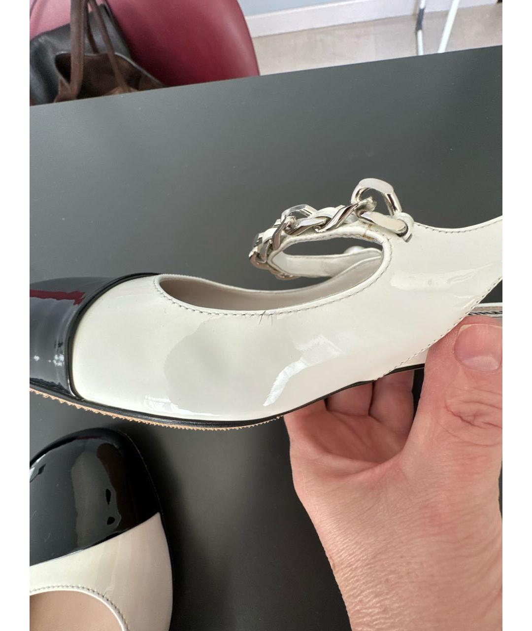 MIU MIU Белые туфли из лакированной кожи, фото 6