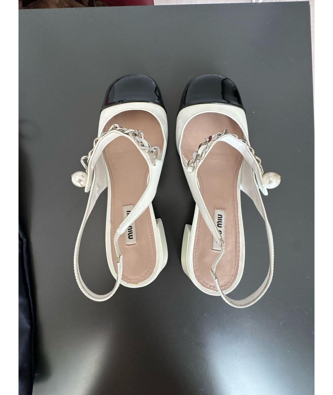 MIU MIU Белые туфли из лакированной кожи, фото 3