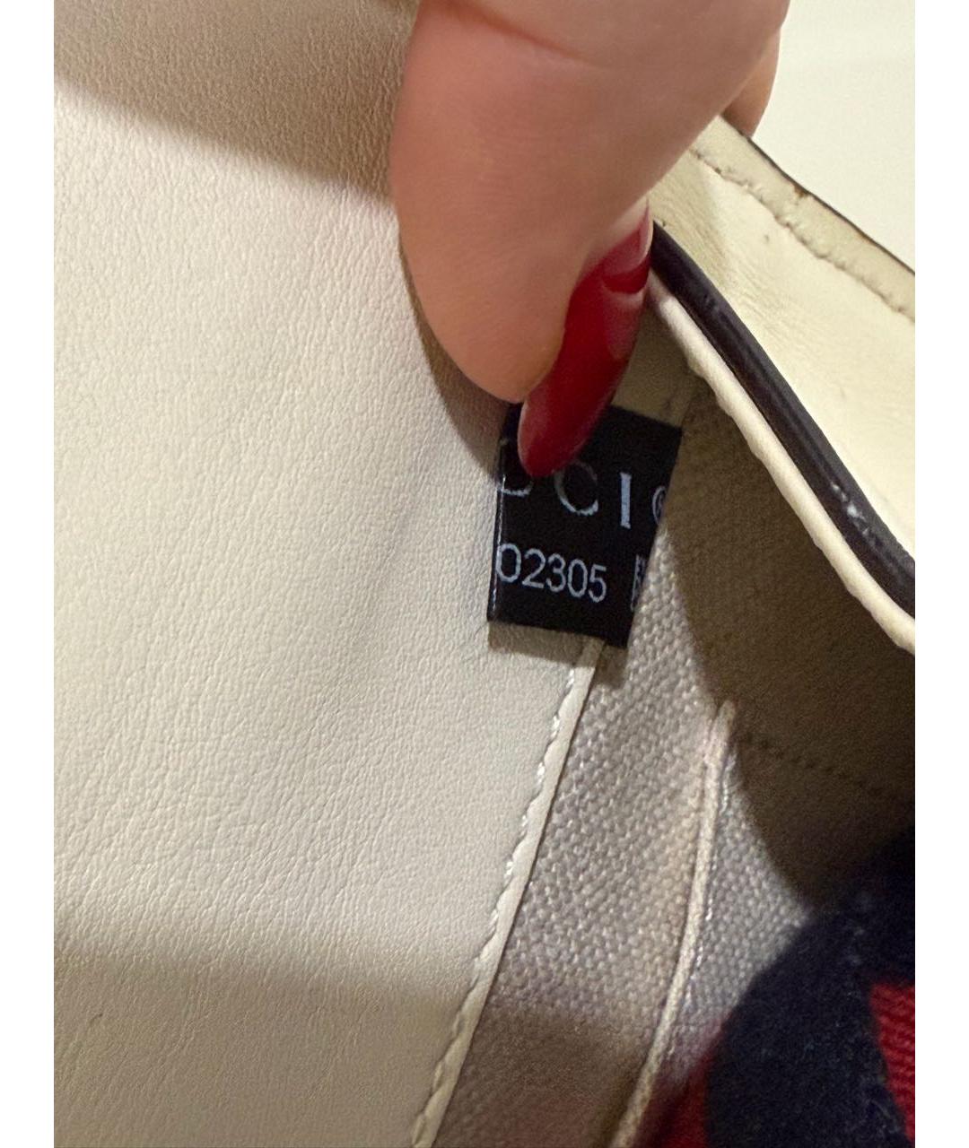 GUCCI Белая кожаная сумка с короткими ручками, фото 7