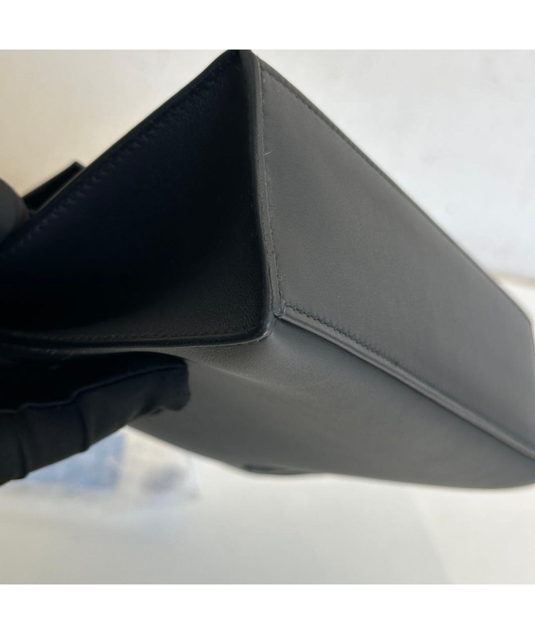 HERMES Черная кожаная сумка с короткими ручками, фото 5