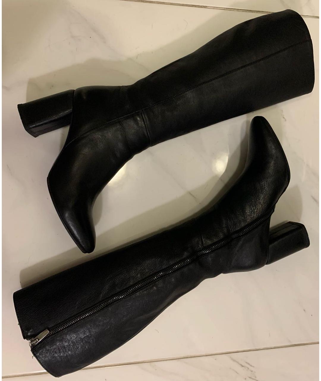 Principe di Bologna Черные кожаные сапоги, фото 4