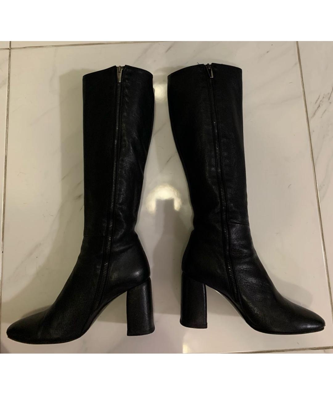 Principe di Bologna Черные кожаные сапоги, фото 3