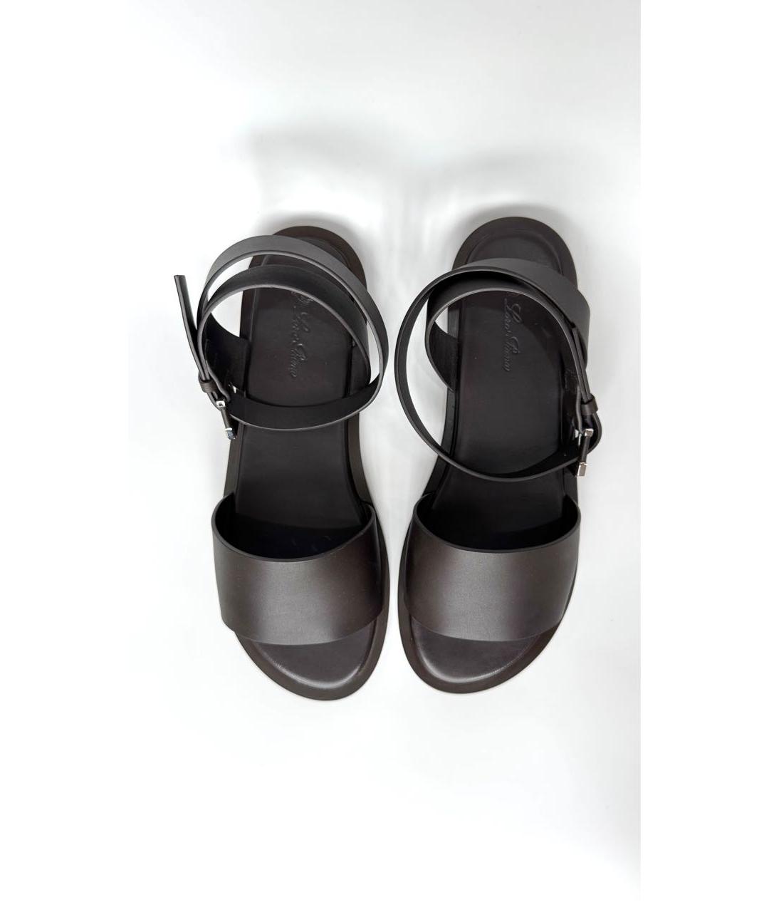 LORO PIANA Коричневые кожаные сандалии, фото 3