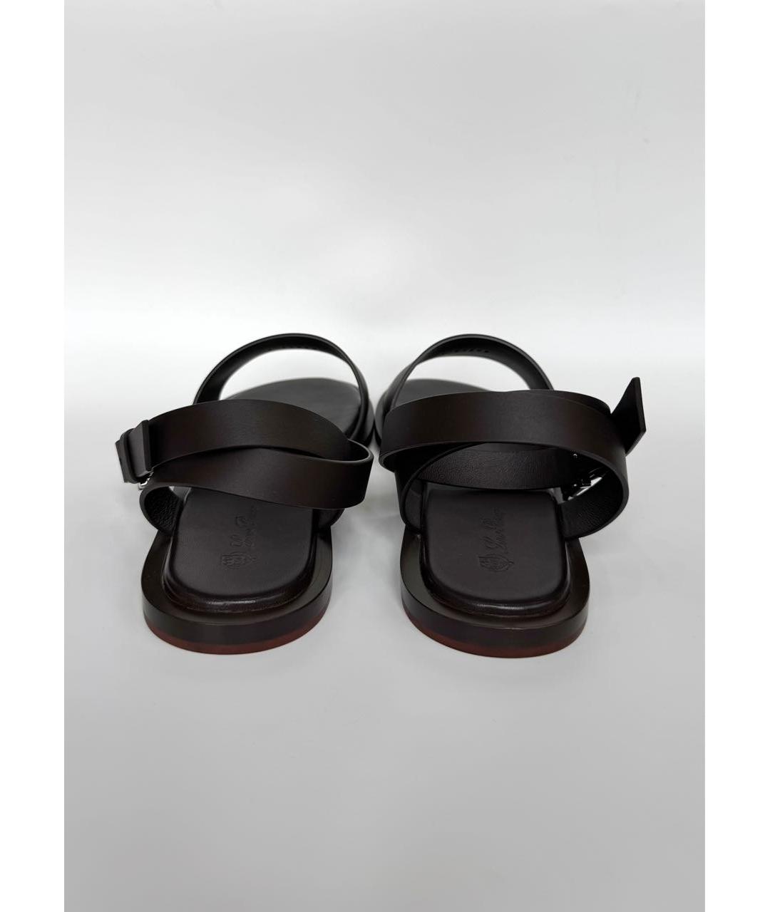 LORO PIANA Коричневые кожаные сандалии, фото 4