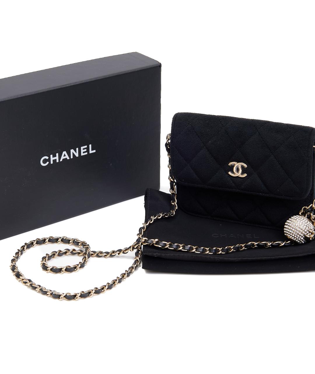 CHANEL Черная бархатная сумка через плечо, фото 8