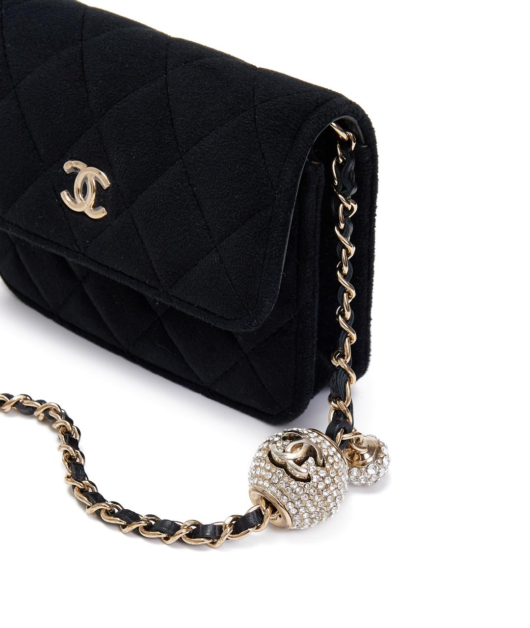 CHANEL Черная бархатная сумка через плечо, фото 5