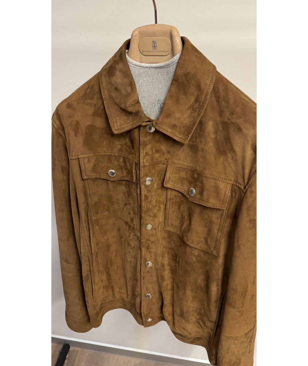 BRUNELLO CUCINELLI Горчичная замшевая куртка, фото 2