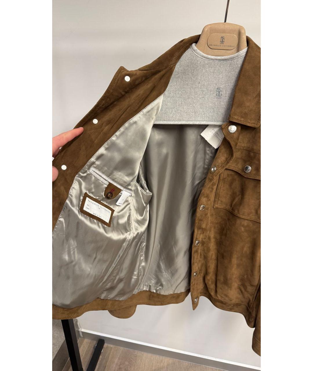 BRUNELLO CUCINELLI Горчичная замшевая куртка, фото 3