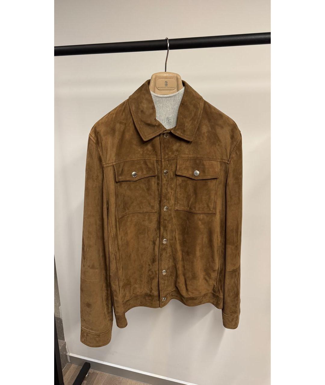 BRUNELLO CUCINELLI Горчичная замшевая куртка, фото 5