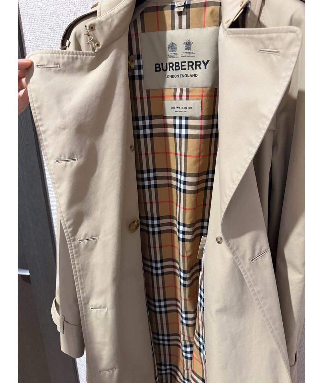 BURBERRY Бежевый хлопковый тренч/плащ, фото 4