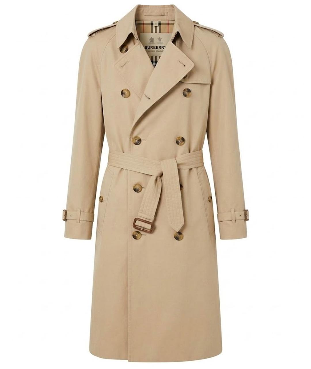 BURBERRY Бежевый хлопковый тренч/плащ, фото 1
