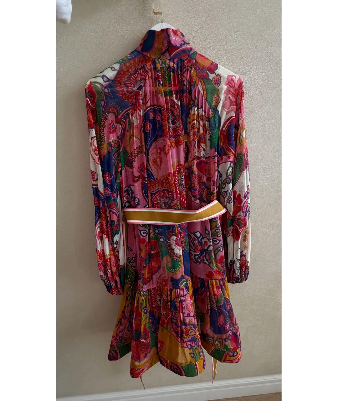 ZIMMERMANN Мульти шелковое повседневное платье, фото 3