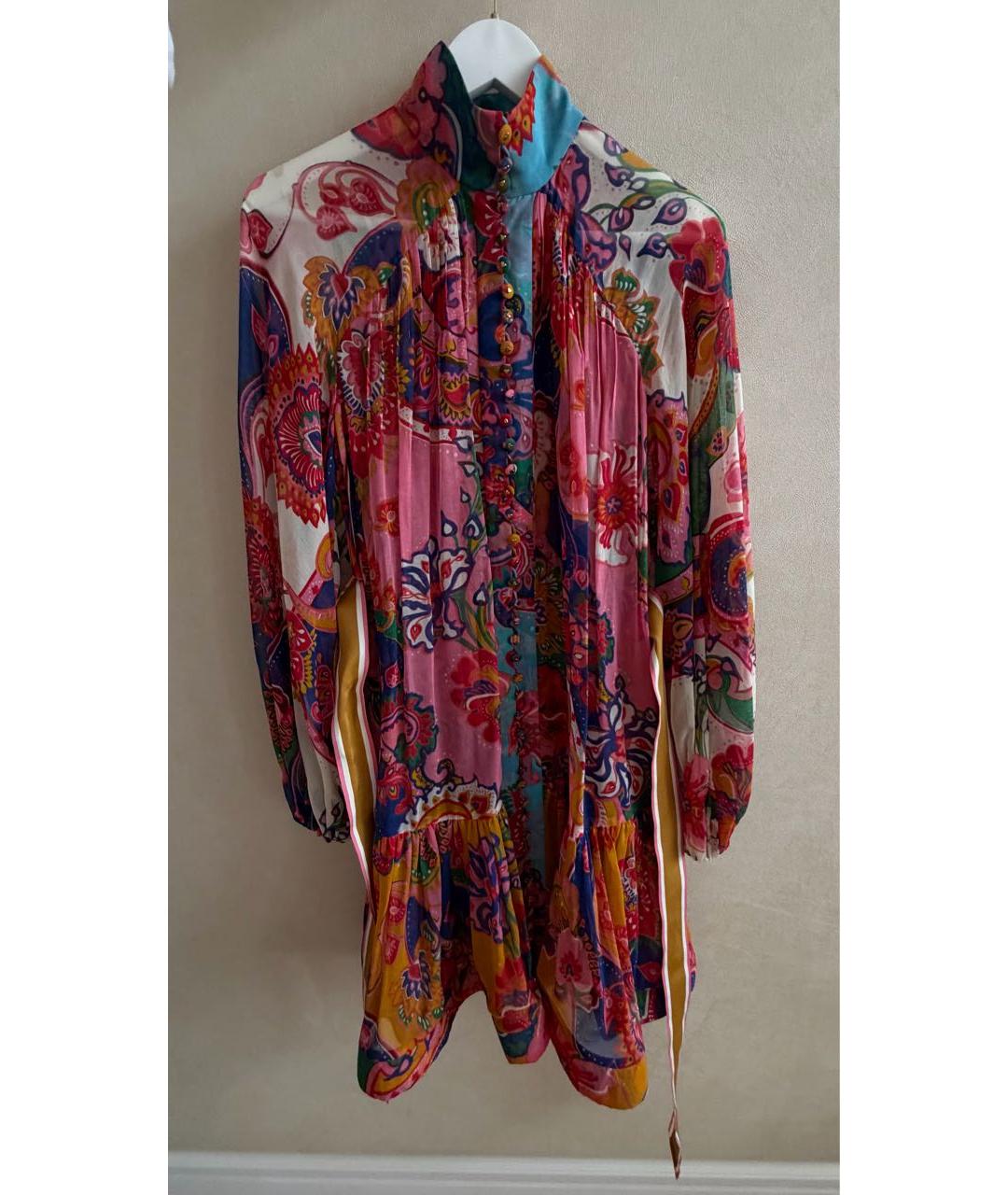 ZIMMERMANN Мульти шелковое повседневное платье, фото 7