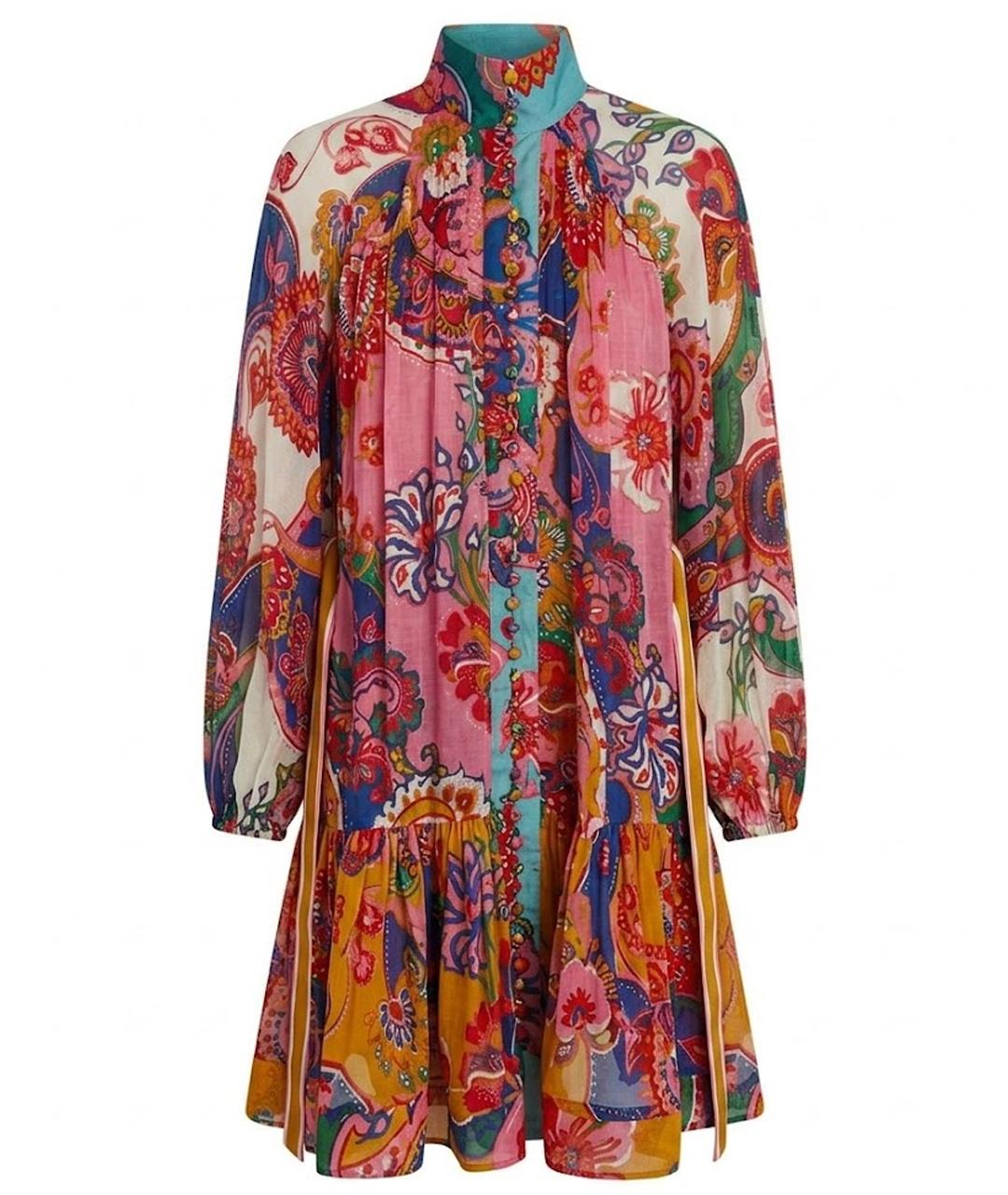ZIMMERMANN Мульти шелковое повседневное платье, фото 1