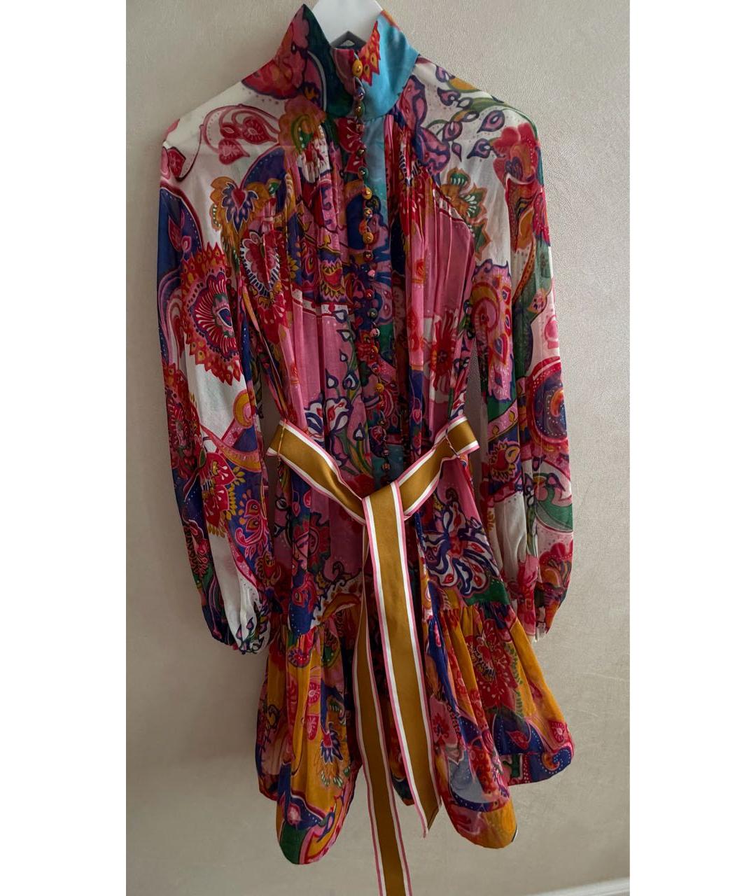 ZIMMERMANN Мульти шелковое повседневное платье, фото 2