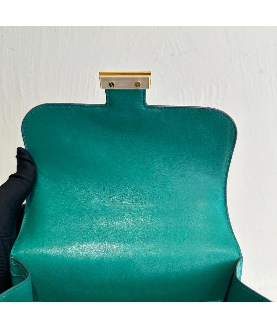 HERMES Зеленая кожаная сумка через плечо, фото 6