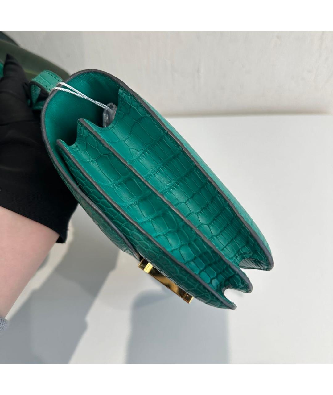 HERMES Зеленая кожаная сумка через плечо, фото 5