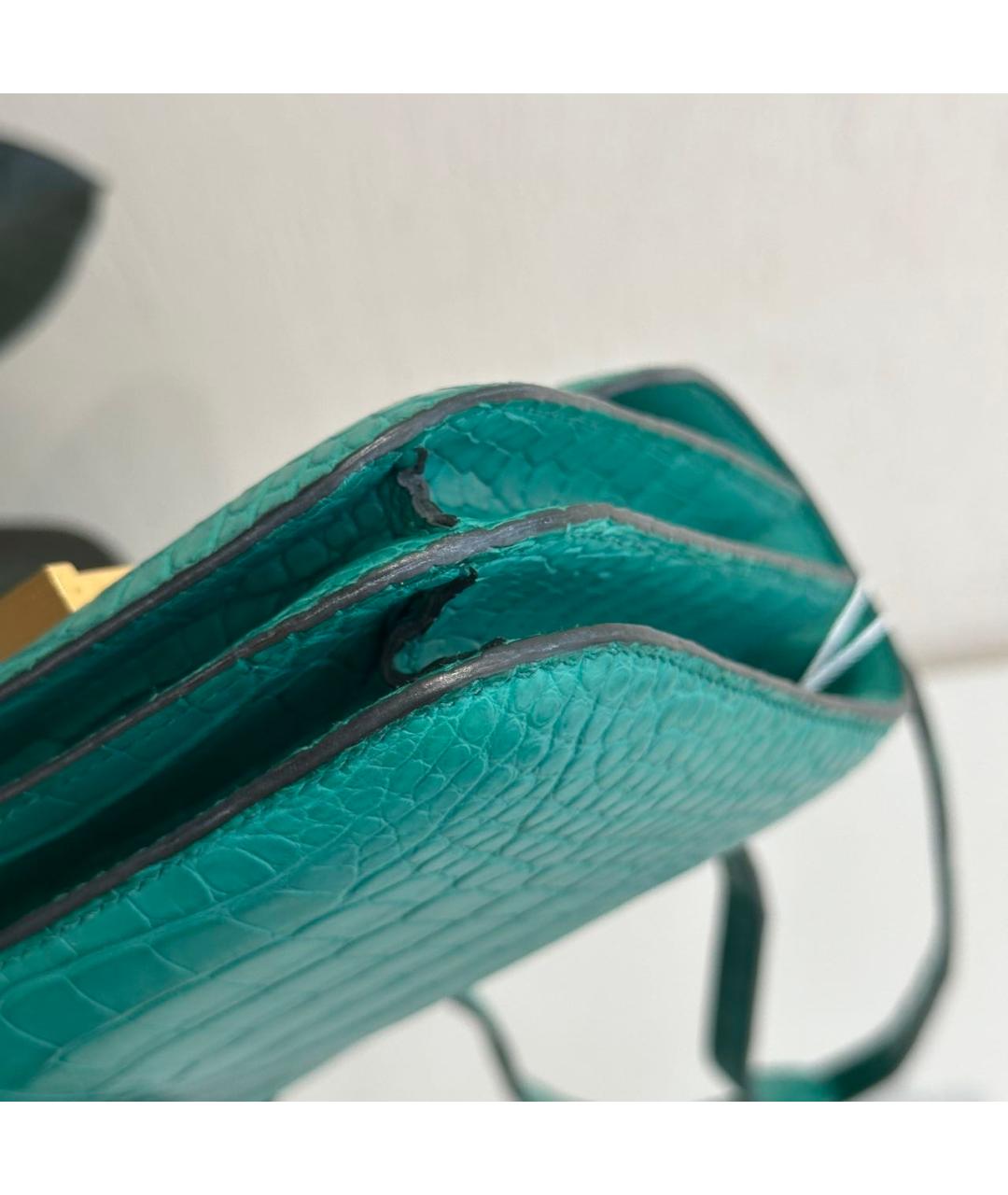 HERMES Зеленая кожаная сумка через плечо, фото 8