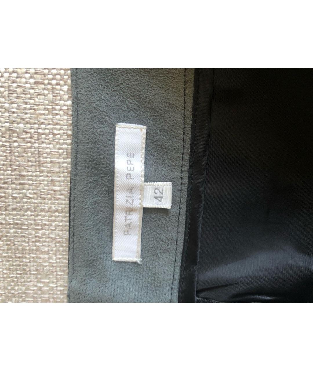 PATRIZIA PEPE Черная полиуретановая юбка мини, фото 3