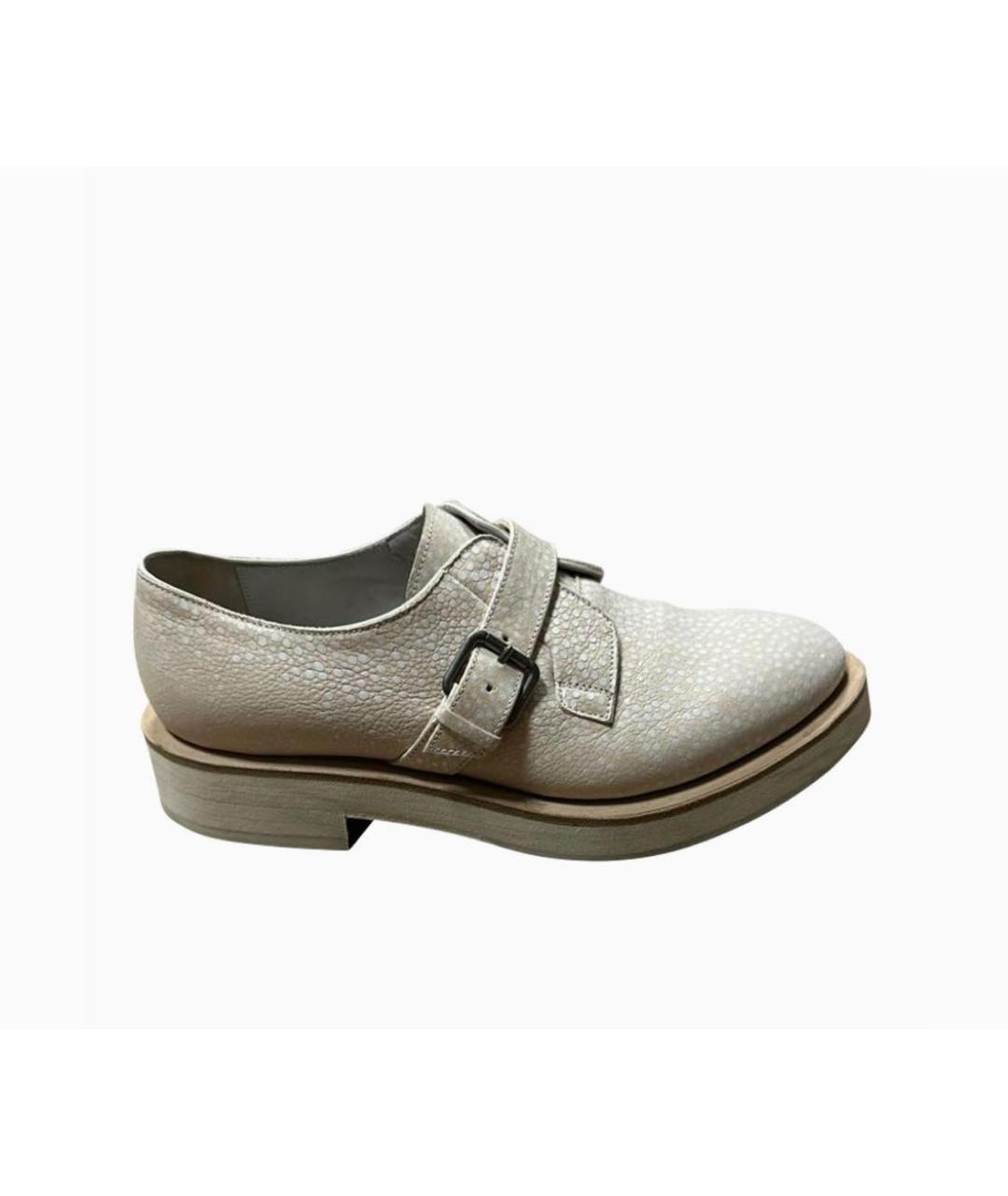 BRUNELLO CUCINELLI Бежевые кожаные брогги и оксфорды, фото 9