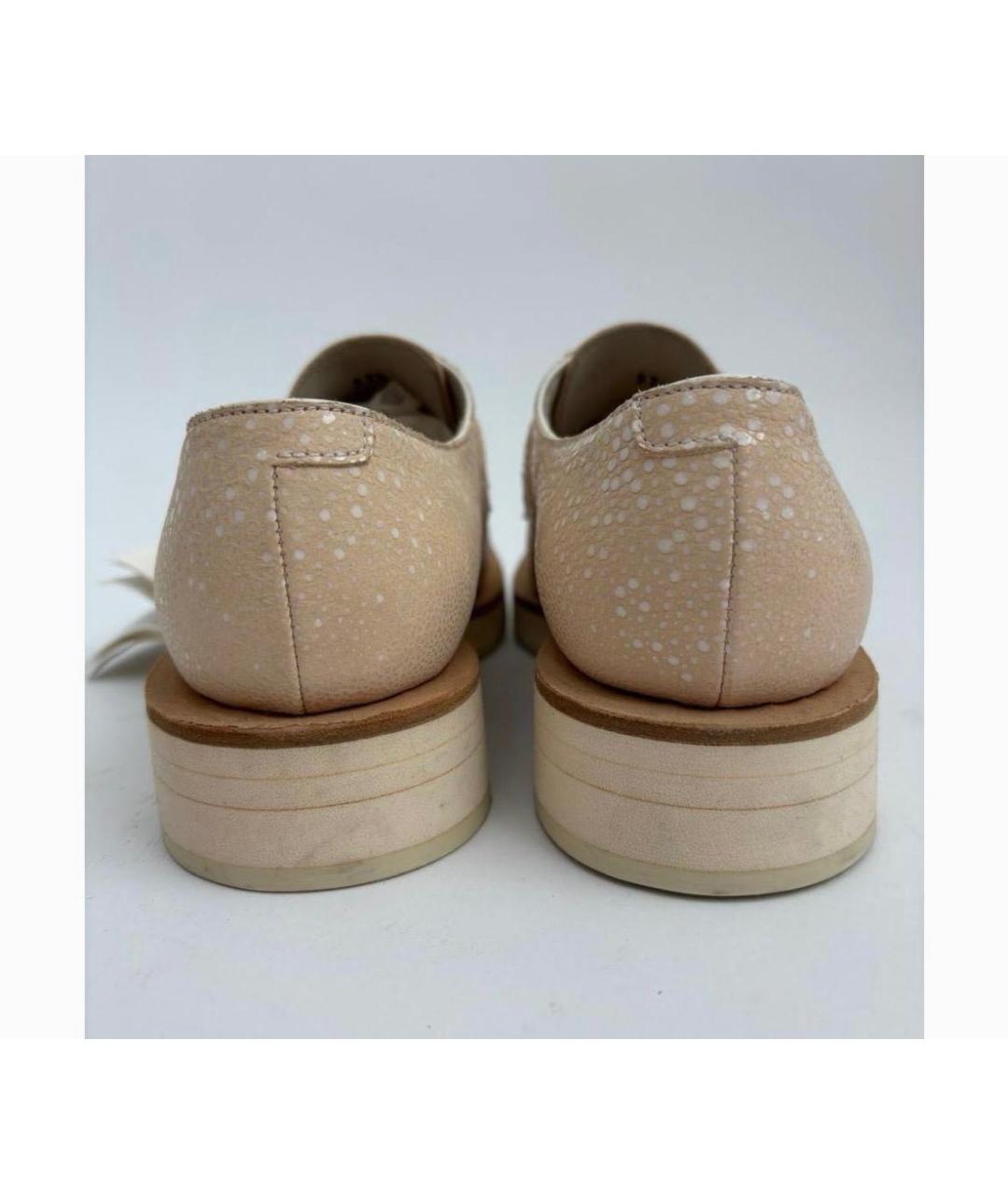 BRUNELLO CUCINELLI Бежевые кожаные брогги и оксфорды, фото 4