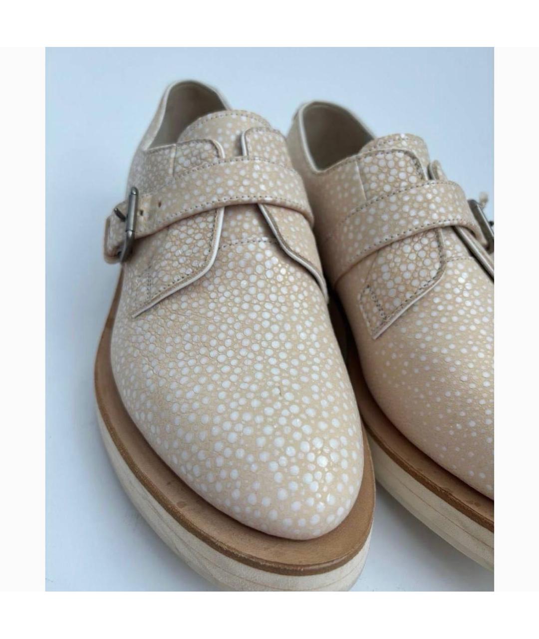 BRUNELLO CUCINELLI Бежевые кожаные брогги и оксфорды, фото 7
