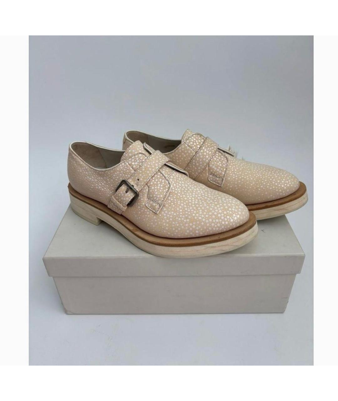 BRUNELLO CUCINELLI Бежевые кожаные брогги и оксфорды, фото 5