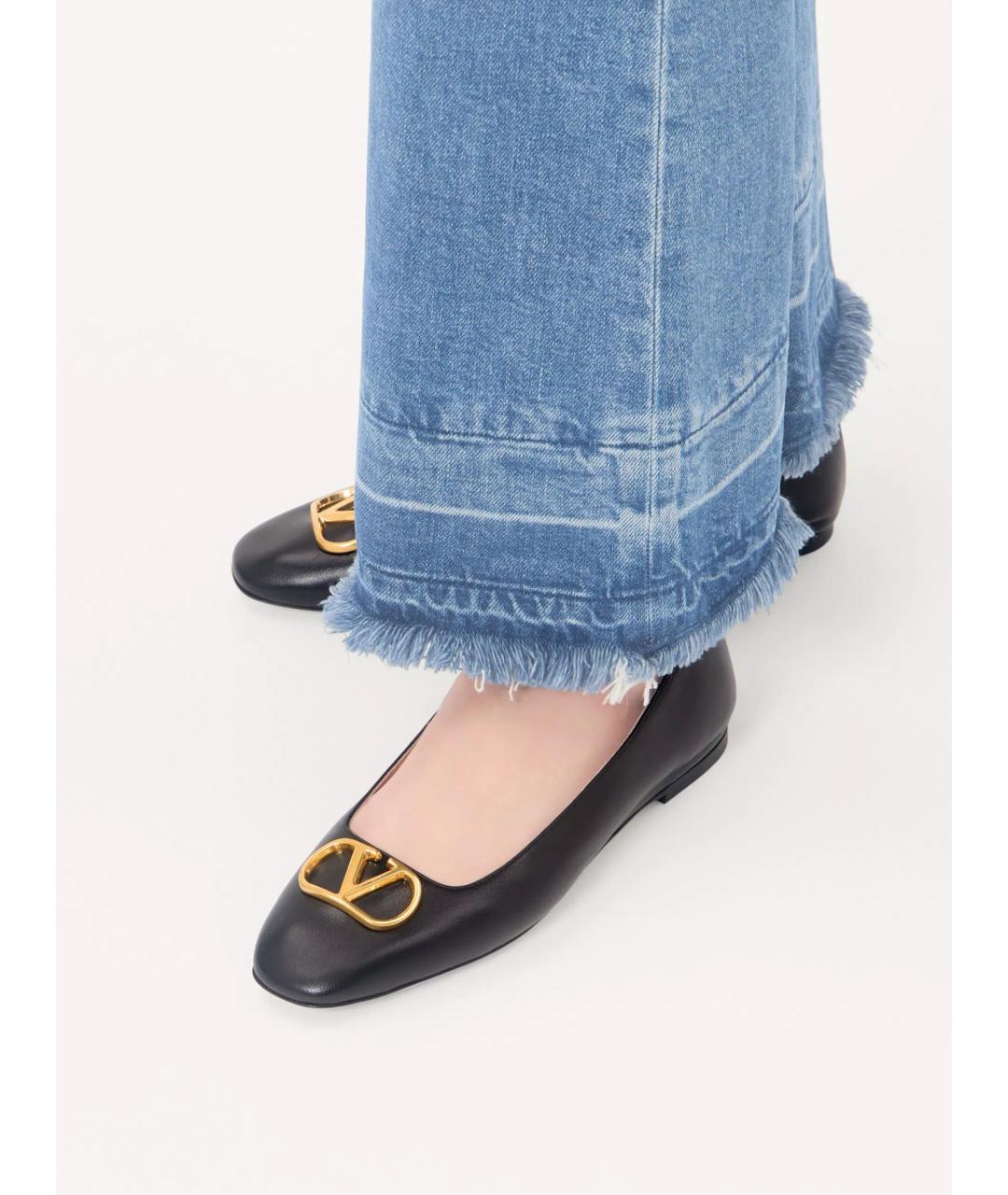 VALENTINO Черные кожаные балетки, фото 3