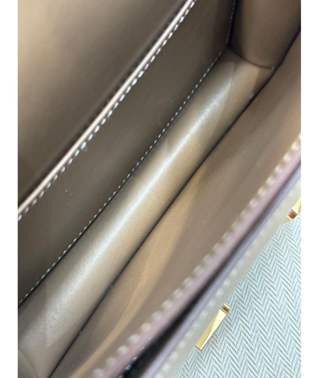 HERMES Серая кожаная сумка через плечо, фото 8