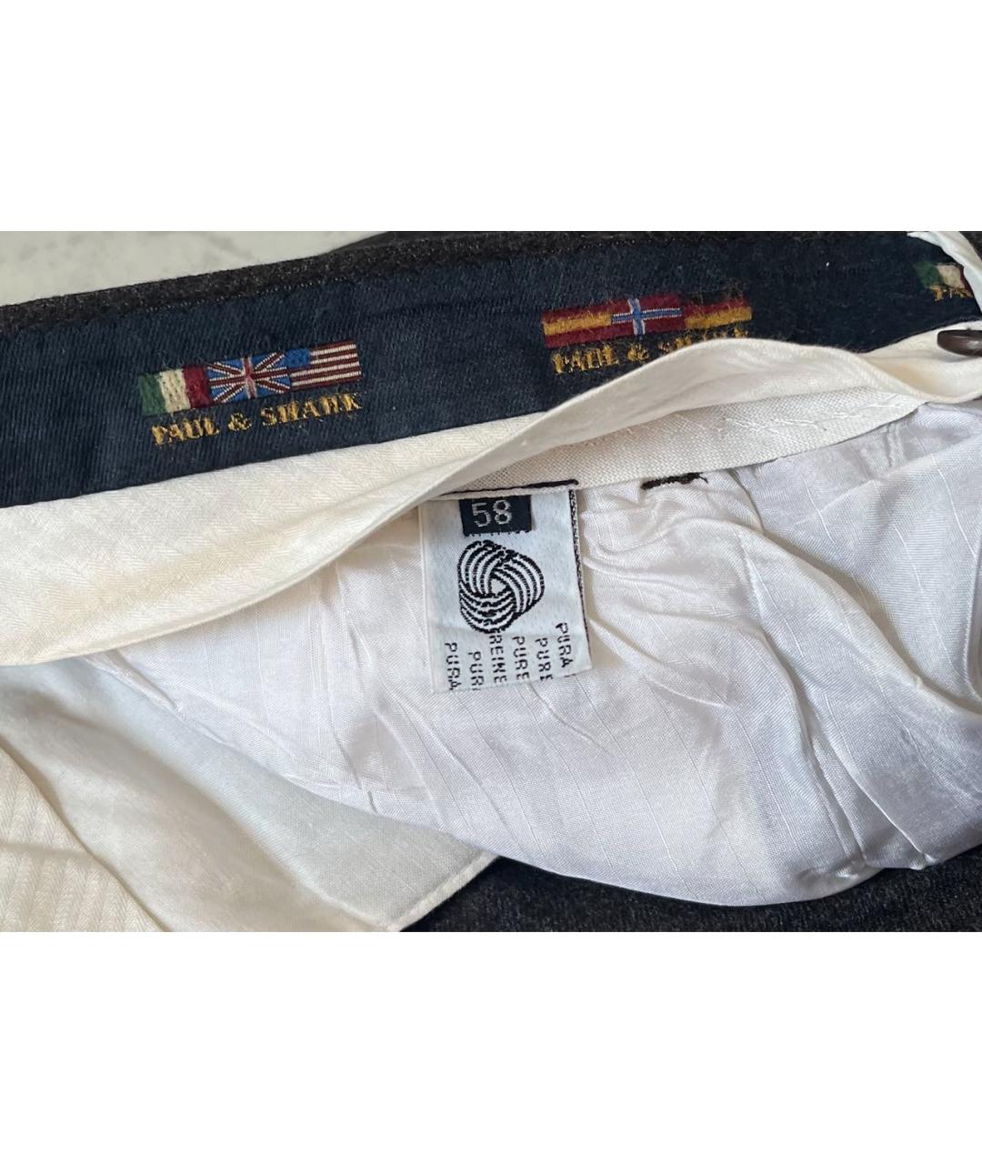 PAUL & SHARK Коричневые шерстяные повседневные брюки, фото 6