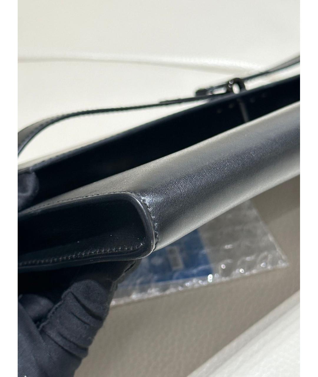 HERMES Черная кожаная сумка с короткими ручками, фото 7