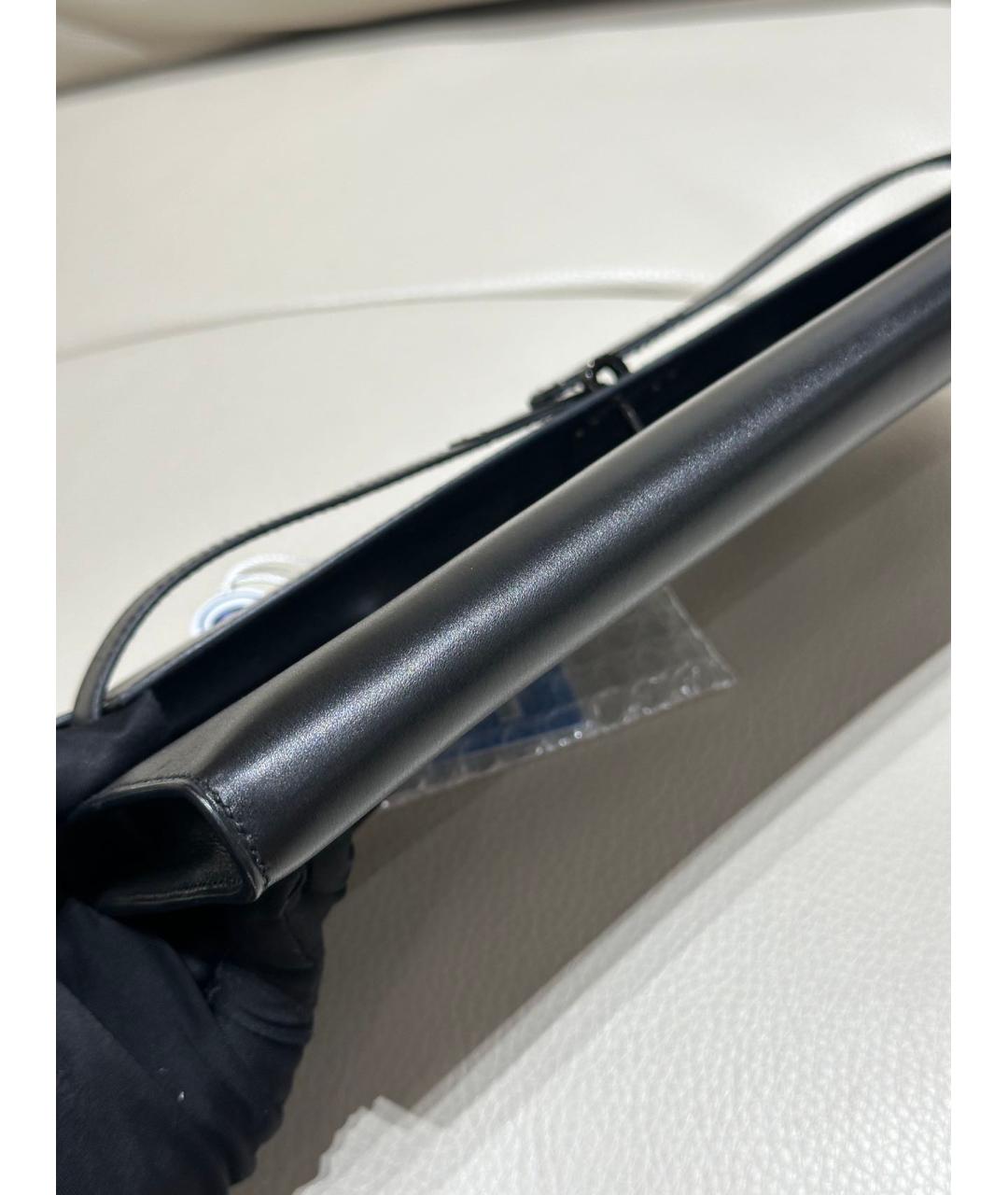 HERMES Черная кожаная сумка с короткими ручками, фото 6