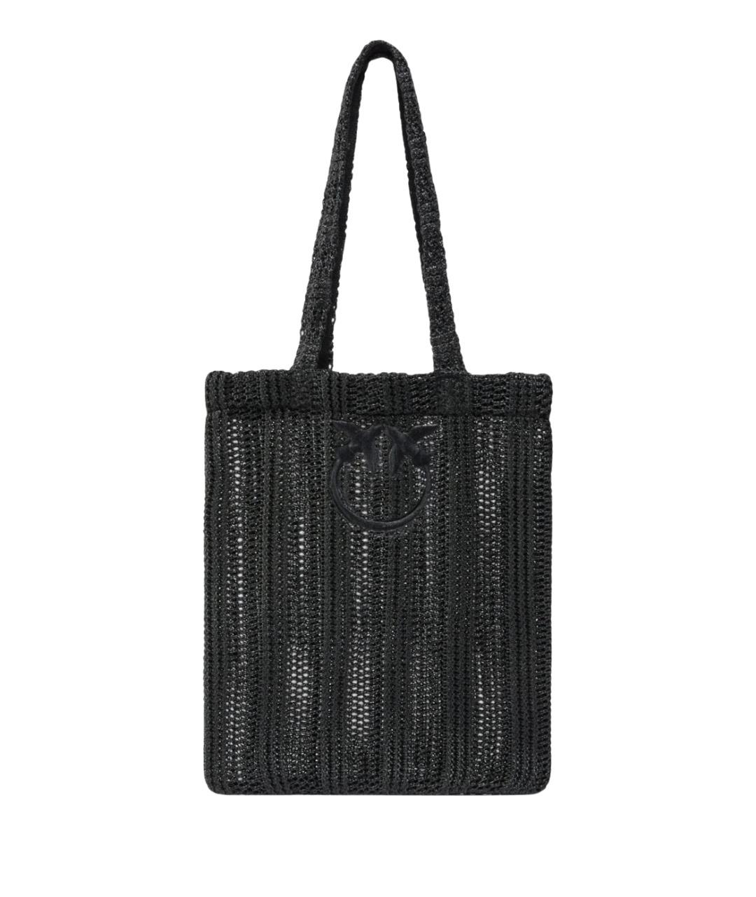 PINKO Черная пелетеная сумка тоут, фото 1