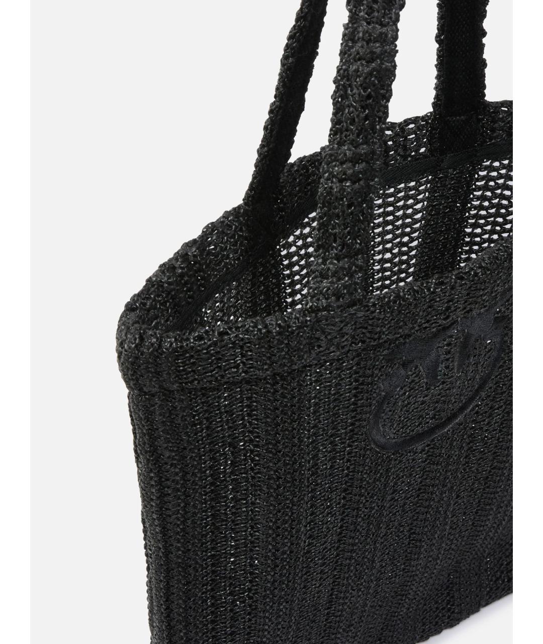 PINKO Черная пелетеная сумка тоут, фото 6