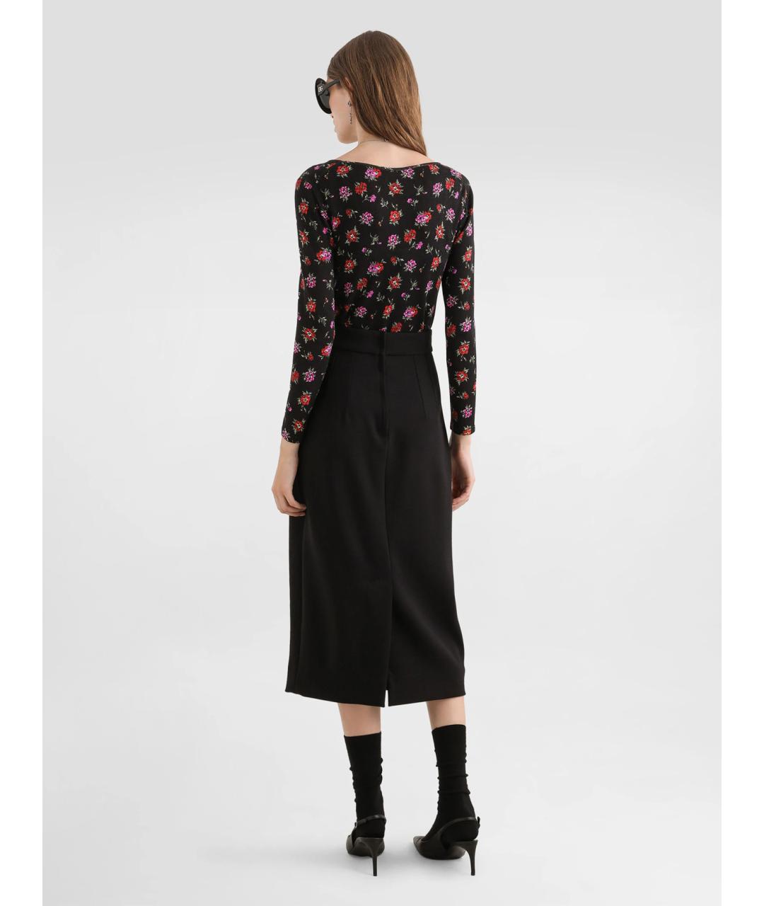 DOLCE&GABBANA Черная шерстяная юбка миди, фото 4