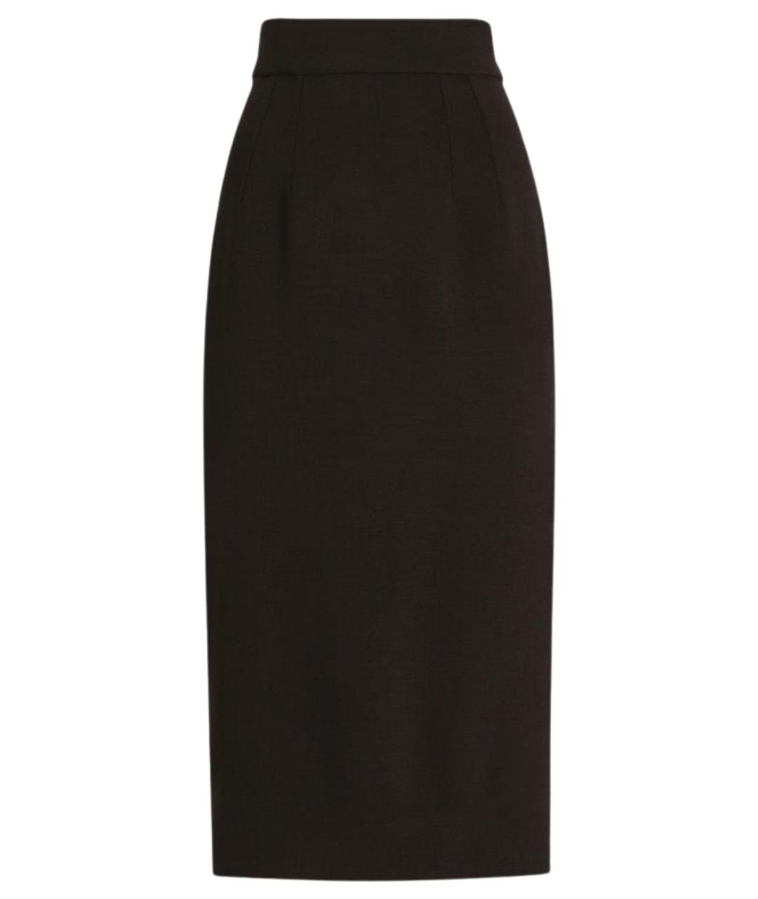 DOLCE&GABBANA Черная шерстяная юбка миди, фото 1