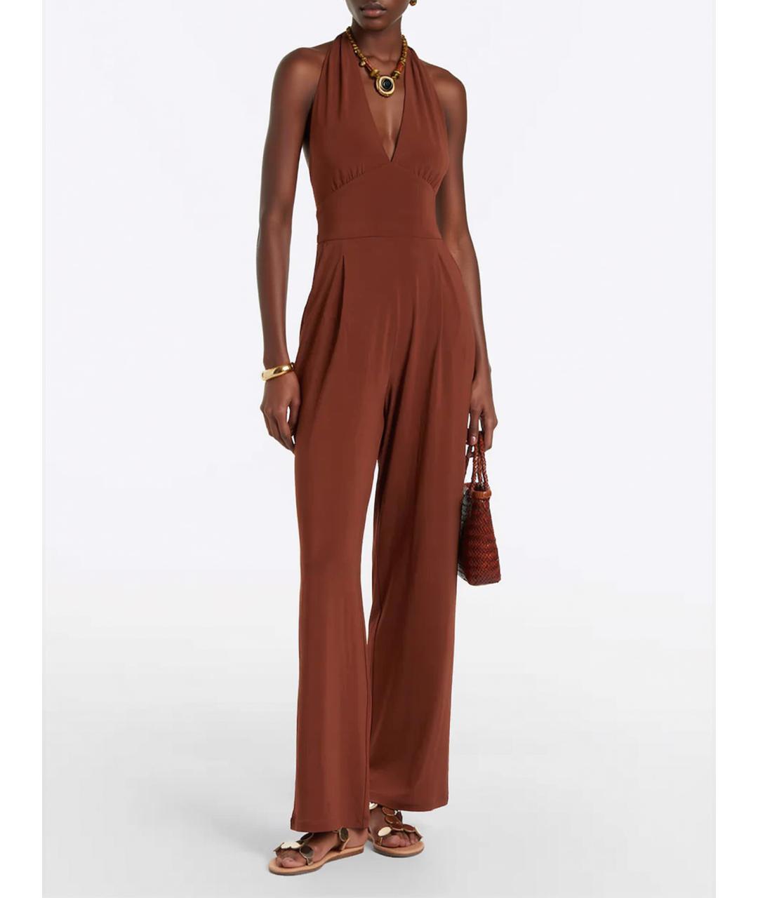 MAX MARA Коричневый вискозный комбинезон, фото 2