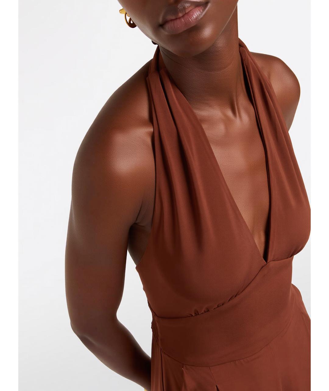 MAX MARA Коричневый вискозный комбинезон, фото 3