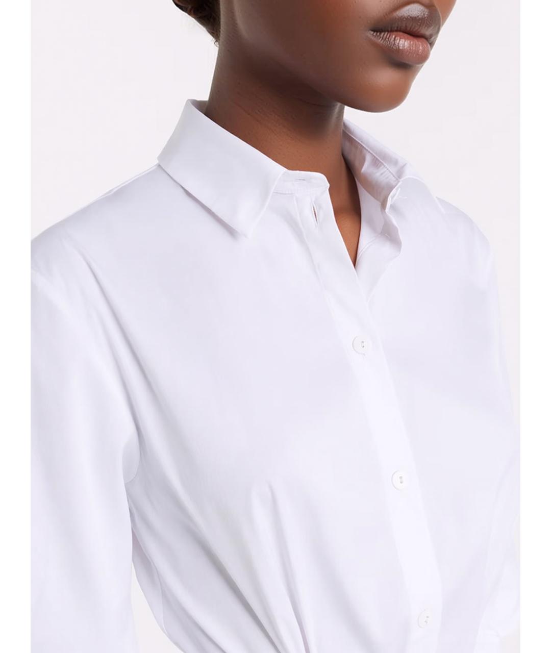 MAX MARA Белое хлопковое повседневное платье, фото 4