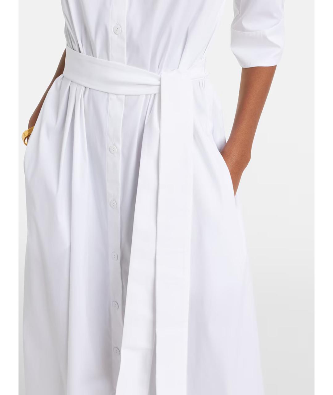MAX MARA Белое хлопковое повседневное платье, фото 5