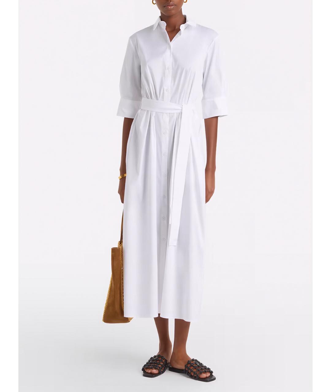 MAX MARA Белое хлопковое повседневное платье, фото 2