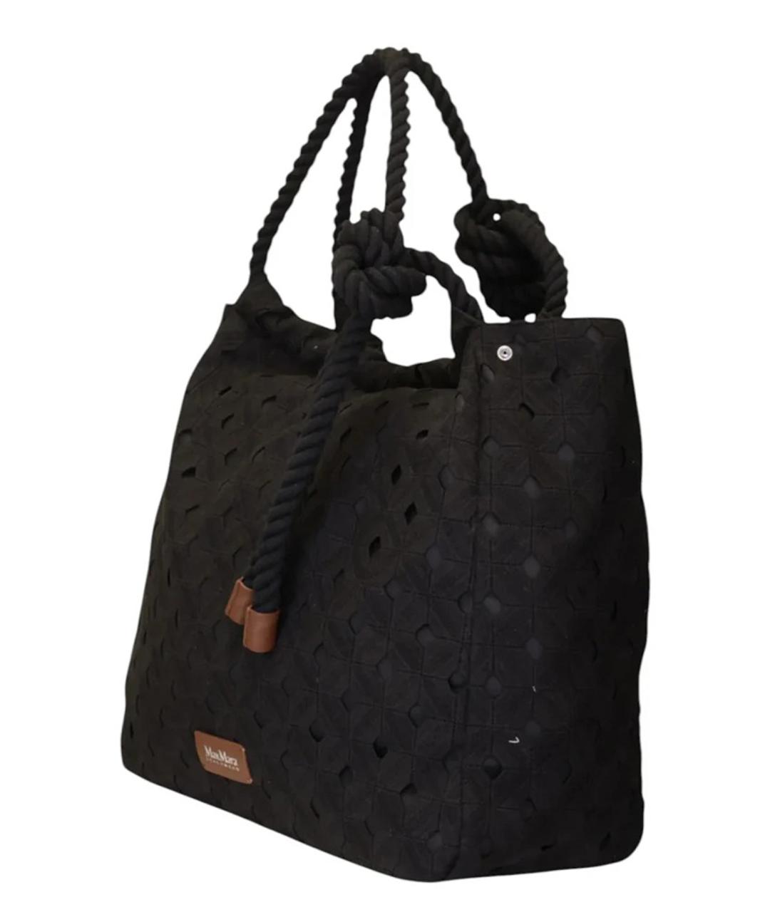 MAX MARA Черная тканевая сумка тоут, фото 2