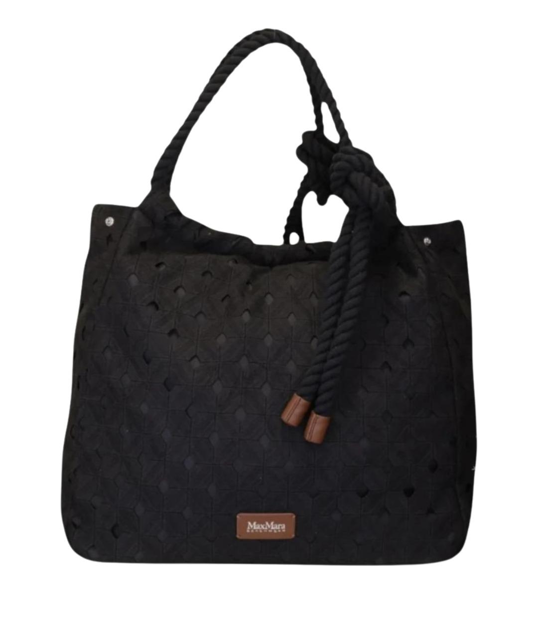 MAX MARA Черная тканевая сумка тоут, фото 1